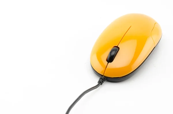 オレンジ色のコンピューターのマウス — ストック写真