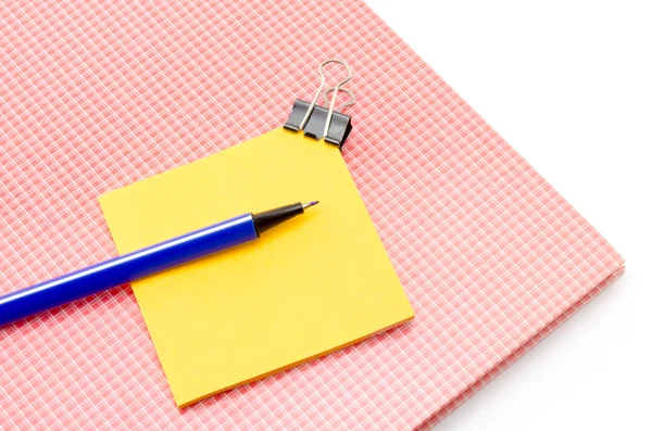 Sticky note with supplies — Stock Photo, Image