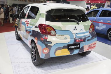 Bangkok, Tayland - 4 Nisan: mitsubishi mirage gösteri Nisan 4,2