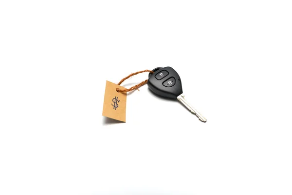 Klíč od auta s cenovkou — Stock fotografie