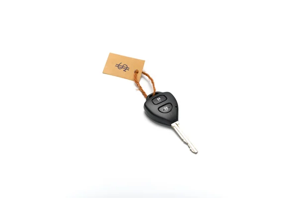 Car key with price tag — Stock Photo, Image