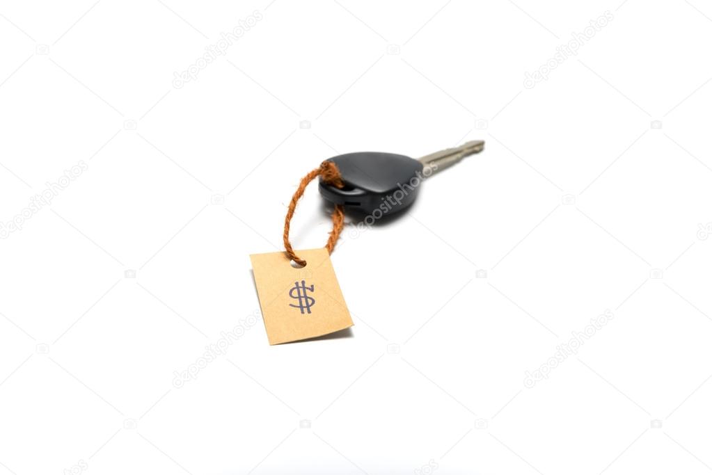 Car key with price tag