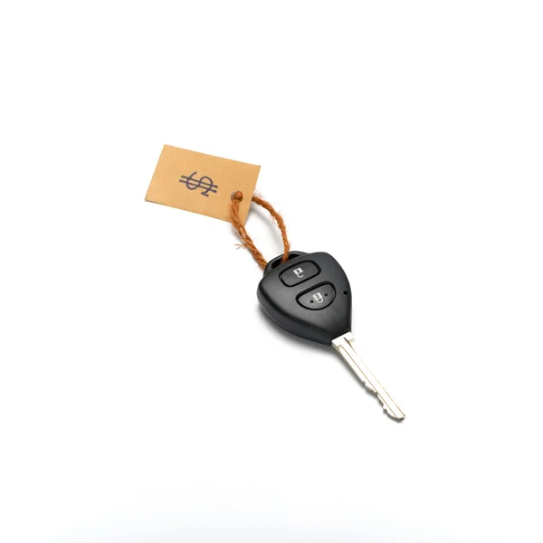 Car key with price tag — Stock Photo, Image