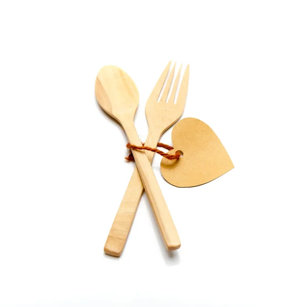 Wooden spoon and fork — Stock Photo, Image