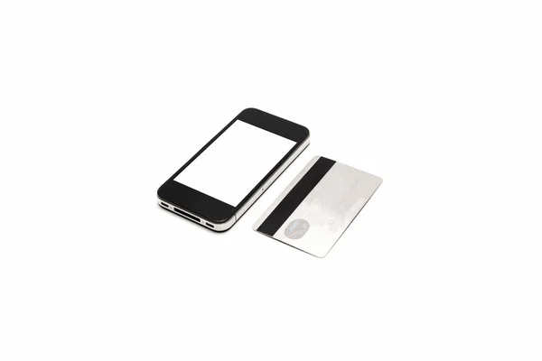 Smartphone und Kreditkarte — Stockfoto