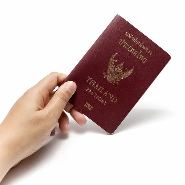 Mano con pasaporte — Foto de Stock