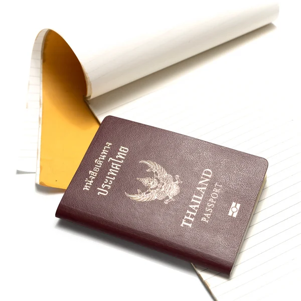 泰国护照与笔记本 — 图库照片