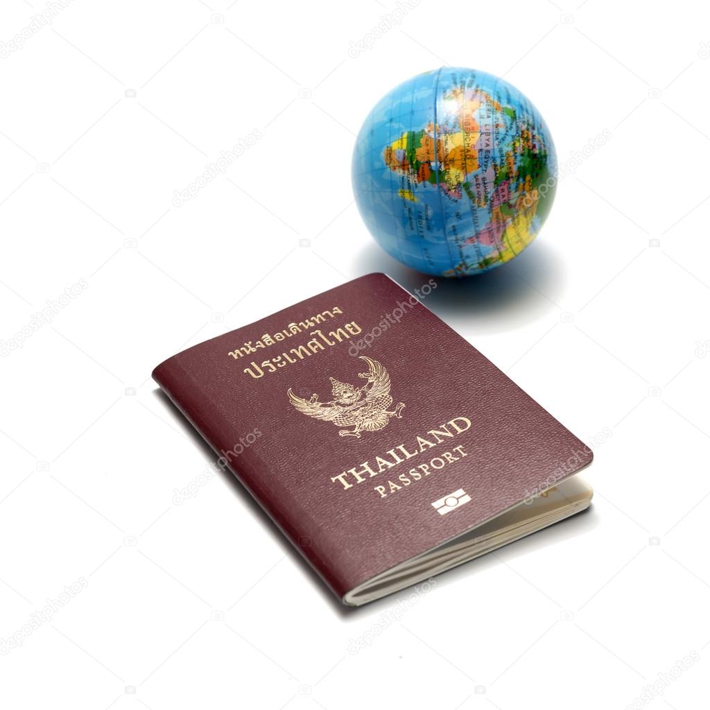Passport and earth ball
