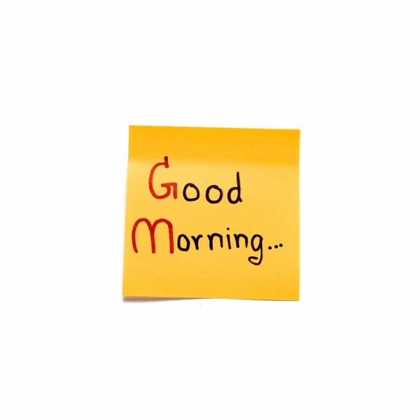 Sticky note write Good morning — Stock Photo, Image