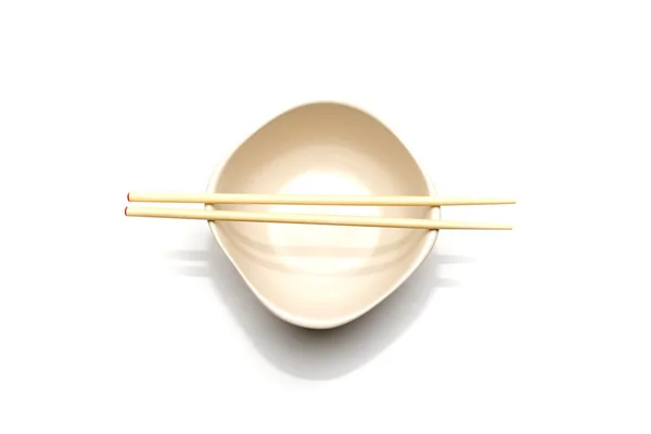 Pusta miska i chopstick — Zdjęcie stockowe