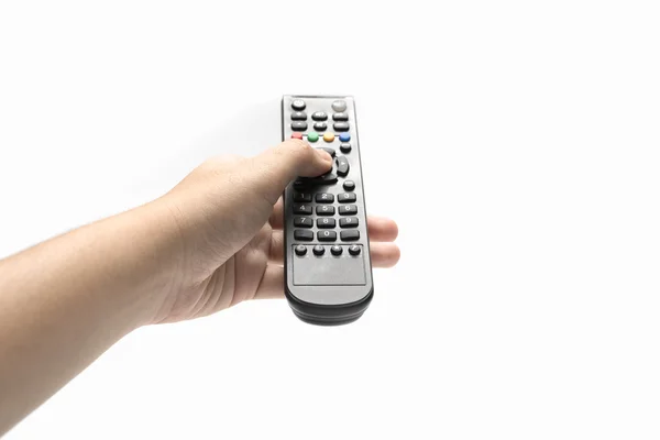 Hand holding remote — Zdjęcie stockowe