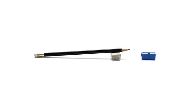 Kurşun kalem Silgisi ve kalemtıraş — Stok fotoğraf