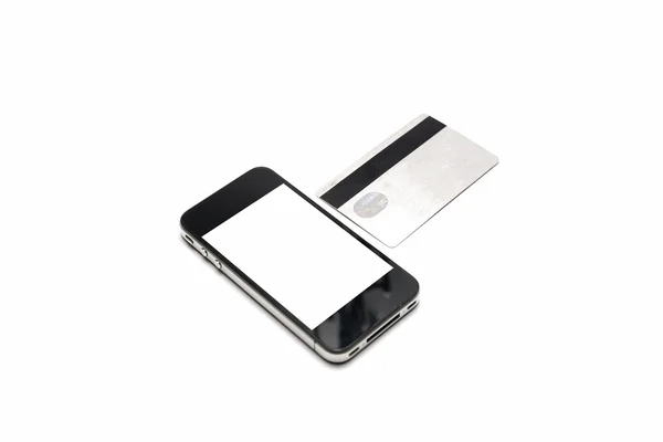 Smart phone and credit card — Stock Photo, Image