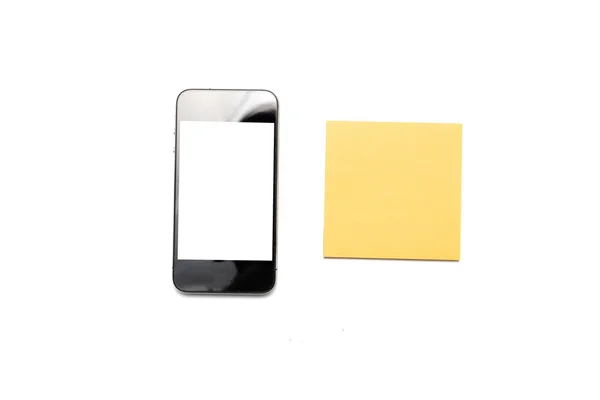 Smartphone and sticky note — Stock Photo, Image