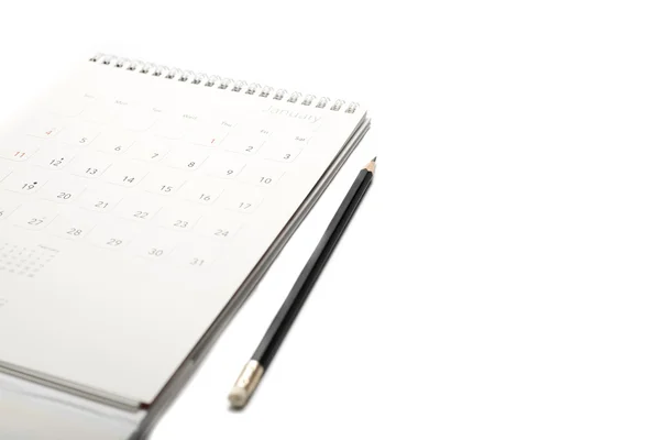 Kalendarz i ołówek — Zdjęcie stockowe