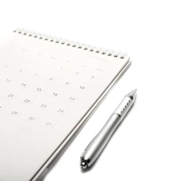 Calendário e caneta — Fotografia de Stock