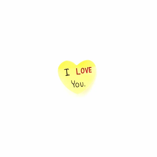 I love you write on heart paper card — Stock Photo, Image