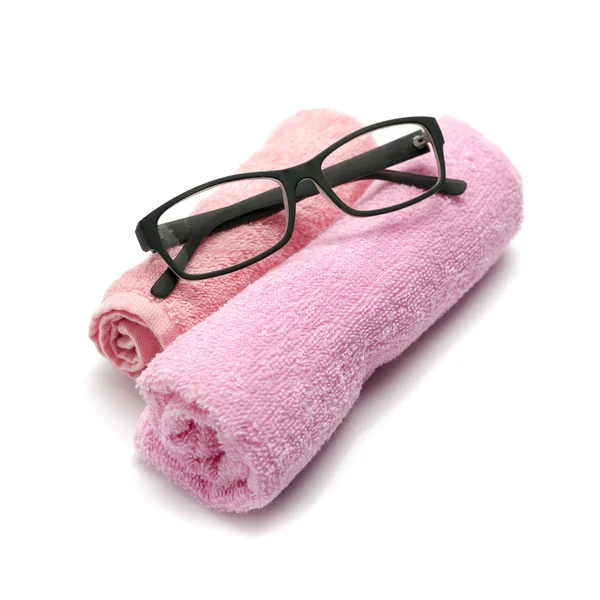 Occhiali da vista su asciugamano — Foto Stock