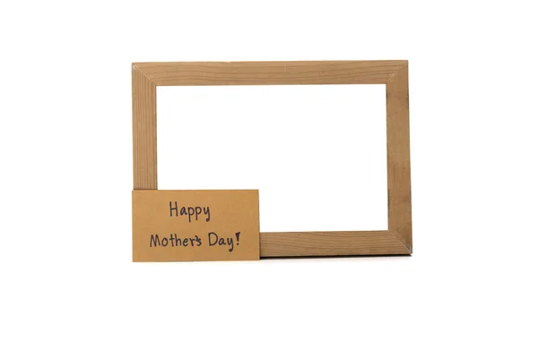 Feliz tarjeta del día de la madre y marco de fotos — Foto de Stock