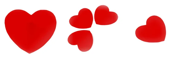 Rött hjärta isolerad på vit — Stockfoto