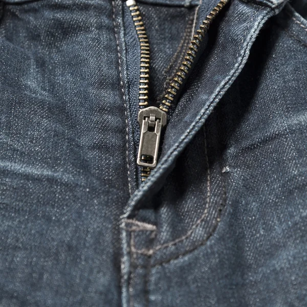 Zip in jean — Stockfoto