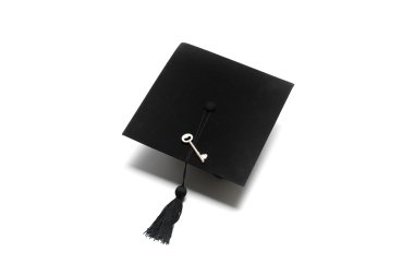 graduation cap with key  clipart