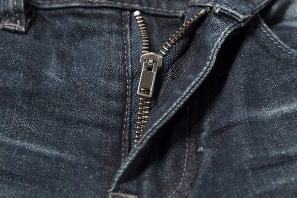 Zip in jean — Stock Photo, Image