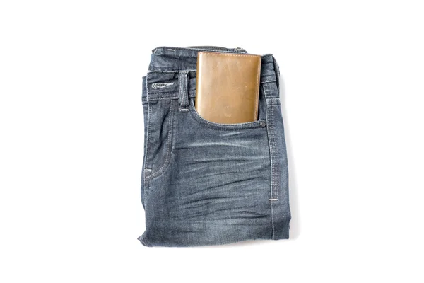 Wallet in jean pants — Stock Photo, Image