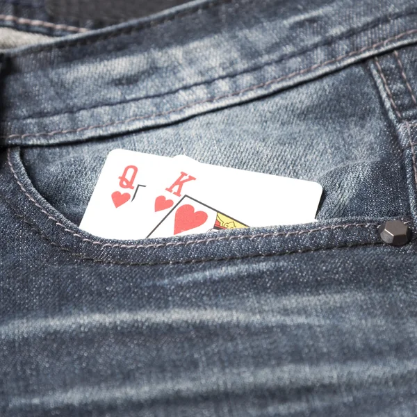 Carta in tasca di jeans — Foto Stock
