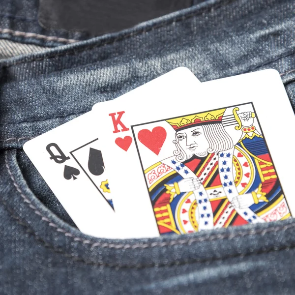Carta in tasca di jeans — Foto Stock