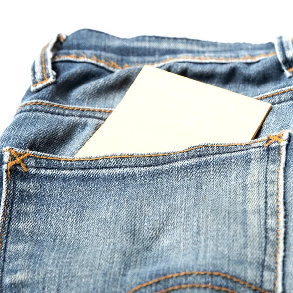 Note in jean pocket — Stock Photo, Image