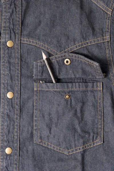 Карандаш в джинсовом кармане — стоковое фото