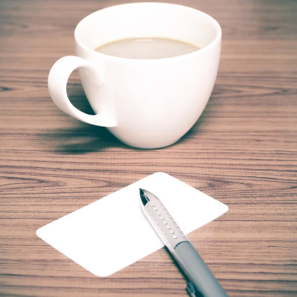 Tazza di caffè e biglietto da visita — Foto Stock