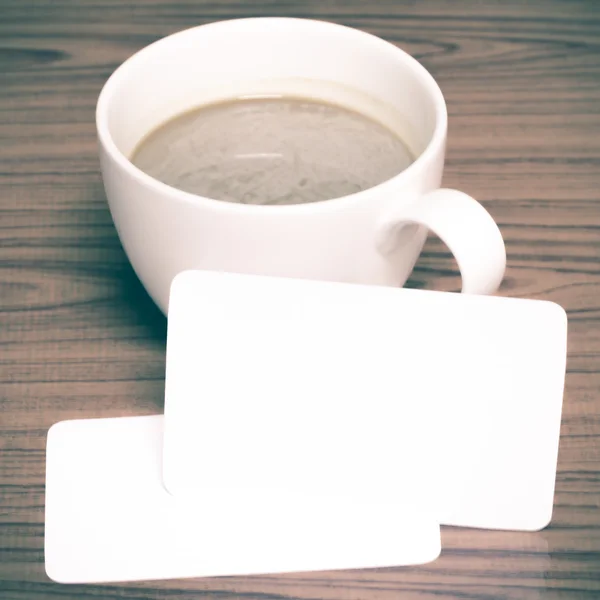 Koffiekopje en visitekaartje — Stockfoto