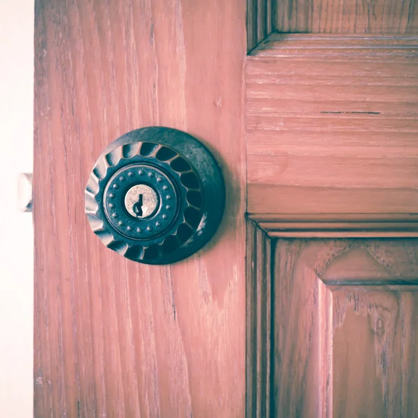 Door knob and key hole — Stock Photo, Image