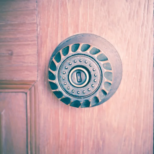 Door knob and key hole — Stock Photo, Image