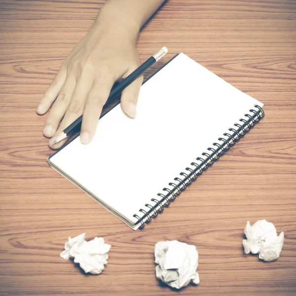 Hand writing on notebook — Stock Photo, Image