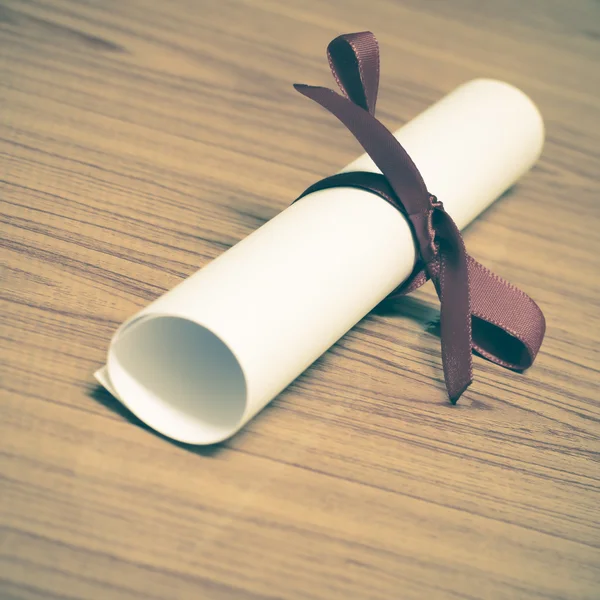 White diploma with ribbon — Stock Photo, Image
