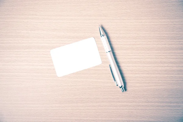 Business card and pen vintage style — Stock Photo, Image