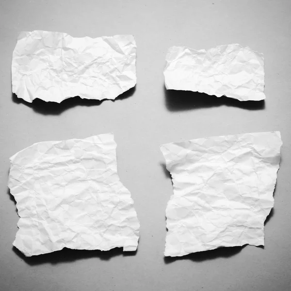 Piece of crumpled paper black and white color tone style — Stock Photo, Image