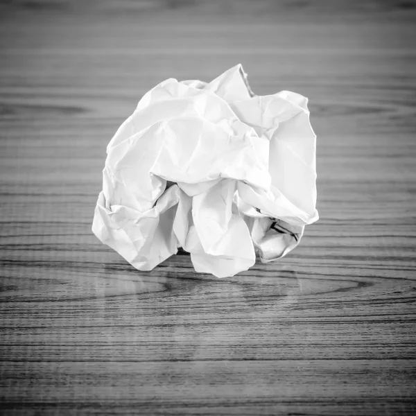 Crumpled paper black and white color tone style — Stock Photo, Image