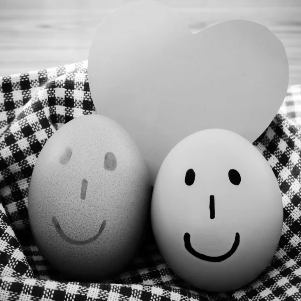 Smile egg black and white color tone style — Stock Photo, Image