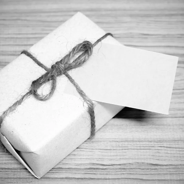 Gift box and card black and white color tone style — Stock Photo, Image