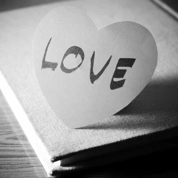 Diary of love black and white color tone style — Stock Photo, Image