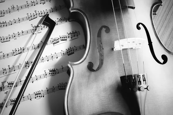 Violine mit Noten — Stockfoto