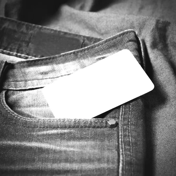 Візитна картка в джинсовому кольорі чорно-білого тону — стокове фото