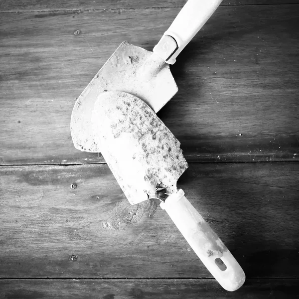 Shovel black and white color tone style — Stock Photo, Image