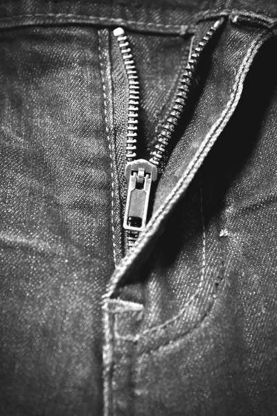 Zip en jean negro y blanco tono de estilo de color — Foto de Stock