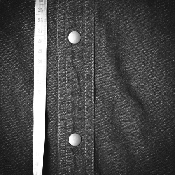 Měřicí pásky a jean černé a bílé barvy tónu styl textury — Stock fotografie