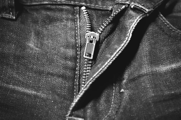 Zip en jean negro y blanco tono de estilo de color — Foto de Stock